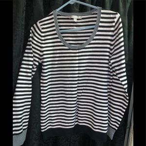 black and white striped sweater